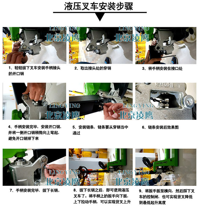 手動(dòng)液壓搬運(yùn)車(chē)安裝步驟